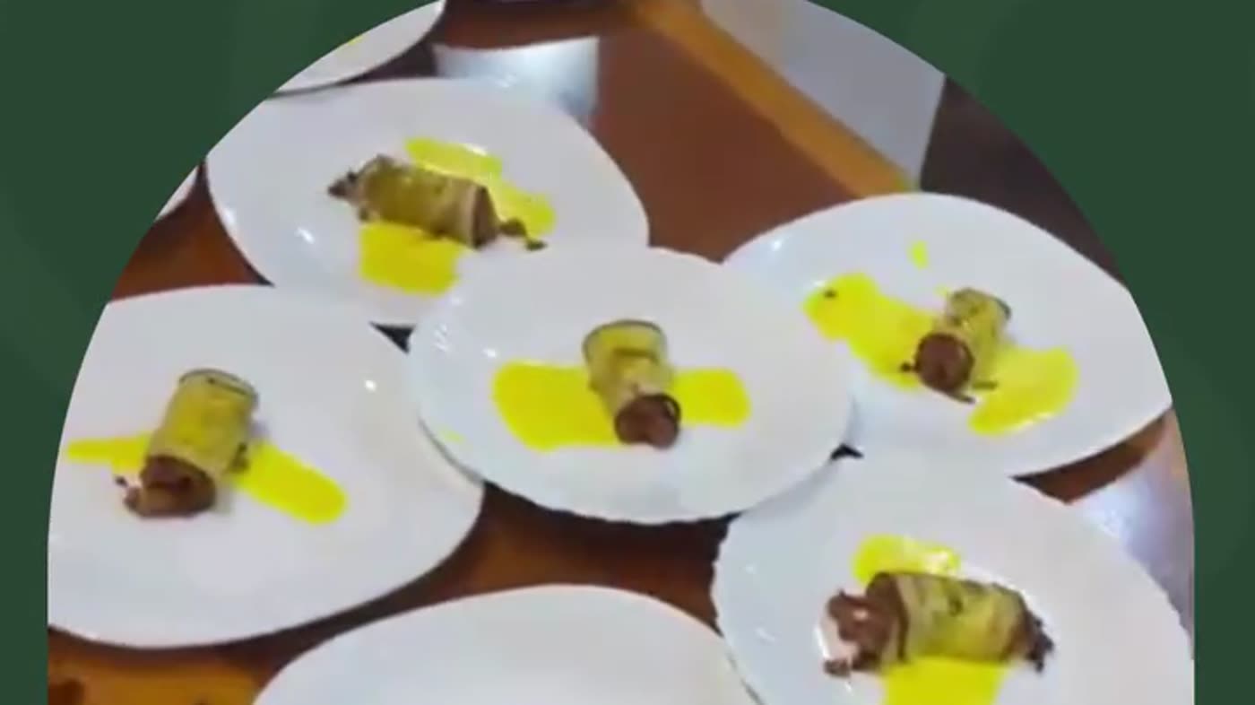 Platos servidos durante un retiro